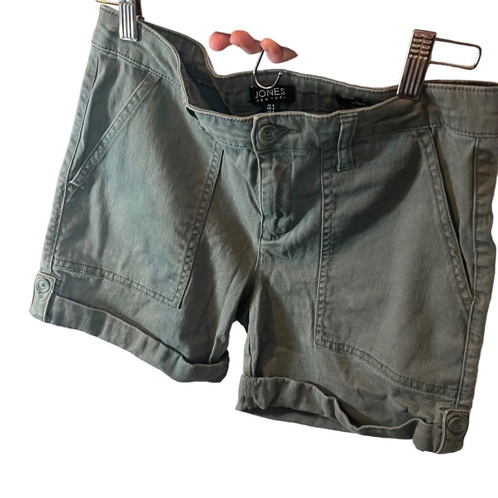 Jones New York Green Size 4 Utility Shorts Rolled Cuff with Button EUC - Picture 12 of 14